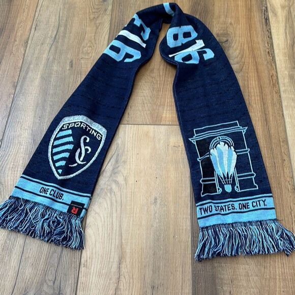 Sporting Kansas City KC Soccer Game Sports Scarf Blue Fall Winter Unisex Cold We - Picture 3 of 4